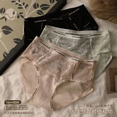 批发女士<b class='q'>冰</b><b class='q'>丝</b>三角裤2025夏季超薄网纱透气纯欲<b class='q'>内裤</b>纯棉抗菌加长裆短裤