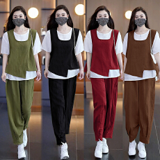 批发时尚休闲<b class='q'>运动</b>套装胖MM2026年夏季新款宽松洋气减龄三件套