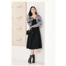 批发孕妇<b class='q'>哺乳</b><b class='q'>连衣裙</b>套装两件套2025年秋冬季新款灰色针织毛衣裙子