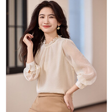 批发实拍法式高级感气质<b class='q'>雪纺上衣</b>女2026春装新款<b class='q'>长袖</b>别致衬衫