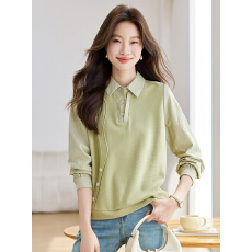 实2026春装新款女装简约气质假两件拼接百搭长袖卫衣女上衣