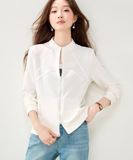 실사 9130 미니멀리즘 운동 캐주얼 2026 가을 의상 새로운 고유 한 슈퍼 잘 생긴 더블 지퍼 몸매 가꾸기 슬림해 보이는 맨위