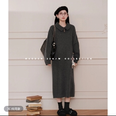 批发哈利马丁孕妇装冬季新品<b class='q'>休闲</b>长袖宽松毛衣连衣裙