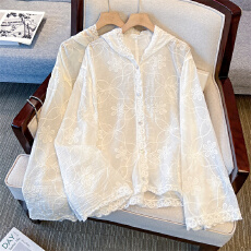 批发实拍大码女装新款胖mm韩系连帽蕾丝高级感宽松百搭开衫长袖上衣