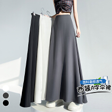 批发实拍 冰丝<b class='q'>西装</b>半身裙女2026夏季高腰显瘦垂感<b class='q'>中长款</b>a字大摆裙伞裙