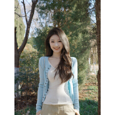 批发套装女韩系休闲<b class='q'>百搭</b>长袖针织开衫薄款外搭上衣秋日ootd穿搭一整套