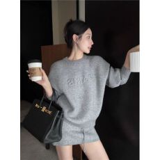 批发韩系时尚套装女灰色宽松休闲毛衣针织衫冬季<b class='q'>高腰</b>包臀裙<b class='q'>短裙</b>两件套