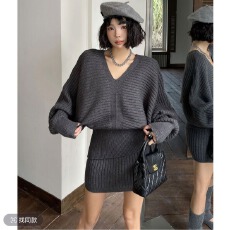 批发已出货 时尚套装设计款针织套装<b class='q'>秋</b>冬女