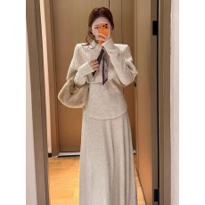 批发巨好看的早<b class='q'>秋</b>一整套女2025新款<b class='q'>秋</b>冬毛衣针织裙子套装韩系穿搭长裙