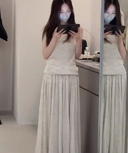 아마 조끼 치마 세트 한 부서 슬림해 보이는 품격 26 새로운