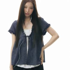 批发韩国东大门INS 春夏新款26设计感假两件撞色纯棉<b class='q'>格子衬衫</b>小个子k