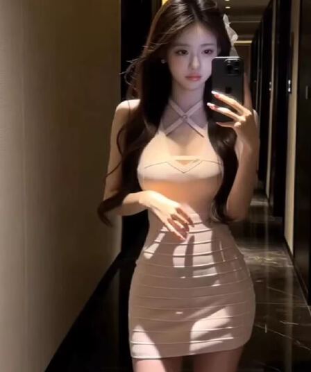 순수한 욕망 핫걸 품격 섹시함 홀로우 아웃 민소매 여성 드레스 2026 여름 새로운 핑크색 꼬집기 허리 타이트 스커트 미니 스커트