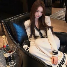 批发气质千金风斗篷针织连衣裙秋冬v领收腰显瘦韩系套装<b class='q'>长裙</b>