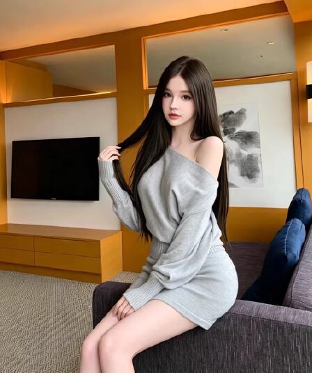 챠오어 luna gray 한 부서 느슨함 니트 비스듬한 어깨 의류 반 스커트 세트
