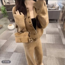 批发秋冬复古氛围感针织开衫百搭上衣洋气裤子两件套女气质<b class='q'>通勤</b>套装