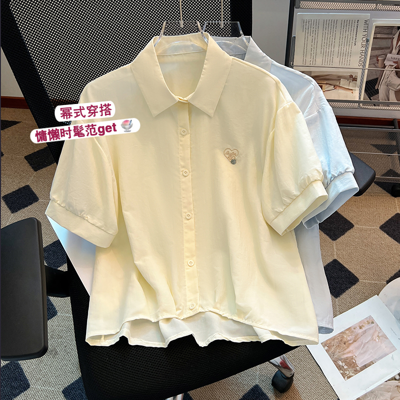 POLO 칼라 반팔 여성 셔츠 여름 2026 새로운 루즈핏 캐주얼 반팔 맨위