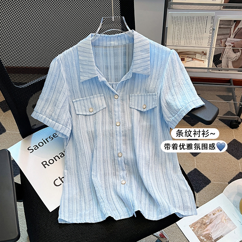 POLO 칼라 반팔 여성 셔츠 여름 2026 새로운 반팔 맨위