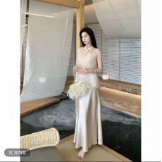 批发凌茜恣禾月照金枝国风新中式网纱刺绣<b class='q'>马甲</b>吊带缎面<b class='q'>长款</b>鱼尾裙子