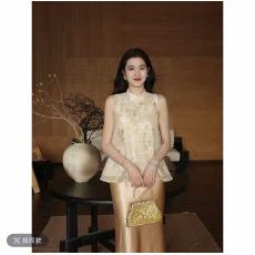 批发凌茜恣禾【云华】国风新中式套装裙绣花上衣<b class='q'>缎面</b>鱼尾气质半身裙女