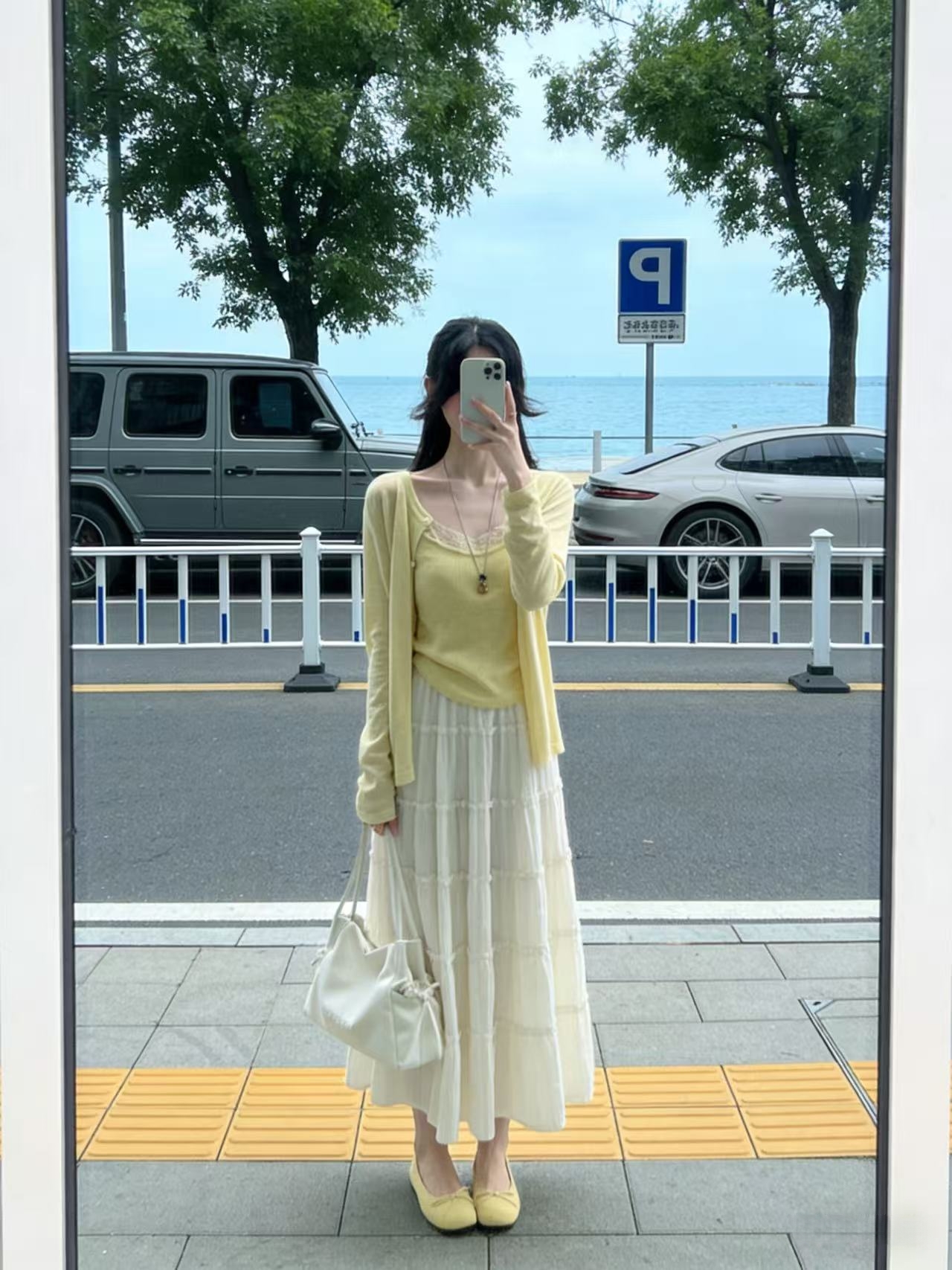프랑스식 순수한 욕망 낭만주의 달콤함 오픈 가디건 슬립 세트 목이버섯 레이스 계층의 감각 달콤함 케이크 드레스 한 마디 반 스커트