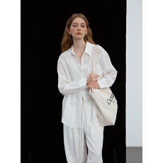 批发慵懒自在亚麻衬衫 <b class='q'>夏季</b>防晒开衫 轻盈透气长袖衬衣