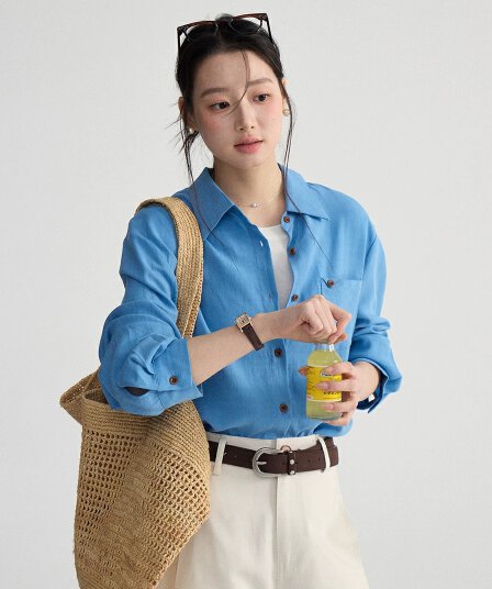 한 부서 출퇴근 캐주얼 POLO 칼라 여성 셔츠 2026 봄 새로운 긴팔 맨위