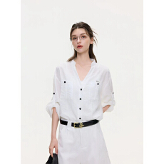 批发ikyou高级感设计感小众衬衫女夏季新款宽松显瘦休闲透气衬衣外套
