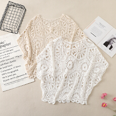 批发大码胖mm夏季法式复古钩花镂空针织衫外搭宽松遮肚子防晒<b class='q'>罩衫</b>上衣