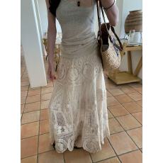 批发度假波西米亚风重工勾花镂空A字<b class='q'>长</b>裙女春季新款高腰显瘦半身<b class='q'>裙子</b>