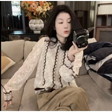 批发高级薄款<b class='q'>雪纺衫女</b><b class='q'>夏季</b>2025新款爆款蝴蝶结刺绣上衣