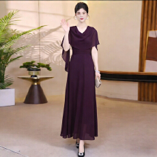 批发大摆连衣裙女春夏2026新款气质端庄修身显瘦遮肉连衣裙