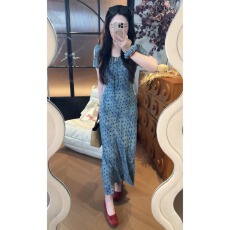 批发DY【商场同款新品】白鹿语<b class='q'>时尚</b>显瘦收腰波点女式连衣裙