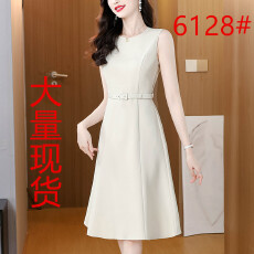 批发2026春季新款通勤无袖<b class='q'>连衣裙</b>收腰<b class='q'>职业</b>A字裙女