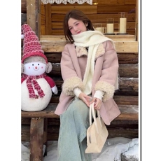 批发法式甜美气质皮毛一体短<b class='q'>外套</b>女装2024冬季新款<b class='q'>时尚</b>双面穿毛绒上衣