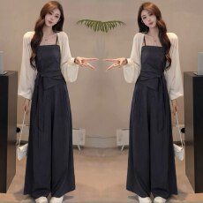 批发韩系慵懒风时尚<b class='q'>套装</b>女春夏气质防晒开衫背心阔腿<b class='q'>裤</b><b class='q'>三件套</b>