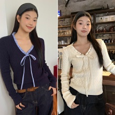 批发学院风白色毛衣女秋季穿搭2026新款超好看上衣慵懒风高级感针织衫