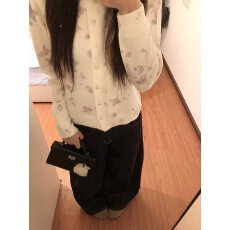 批发白色碎花排扣针织衫女2026秋季法式绝美小上衣韩系温柔甜美感穿搭