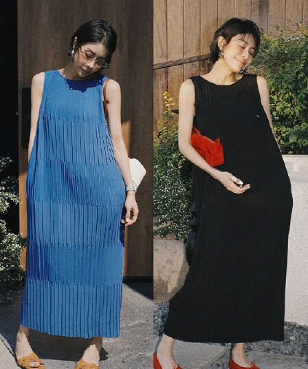 빛 럭셔리 무거운 작업 수공 핀치 Pleat 3 차원 주름 디자인 센스 슬림해 보이는 민소매 품격 드레스