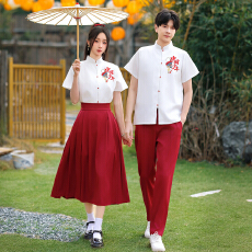 批发2026实拍情侣中式国风表演<b class='q'>汉服</b>高中生毕业班服国学服合唱朗诵<b class='q'>唐装</b>