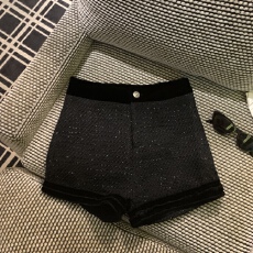 批发实拍实价 秋冬小香风拼接短裤 