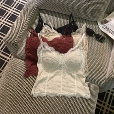 批发实拍实价 秋冬复古法式蕾丝吊带