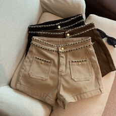 批发实拍实价 秋冬复古小香风设计感链条<b class='q'>短裤</b>