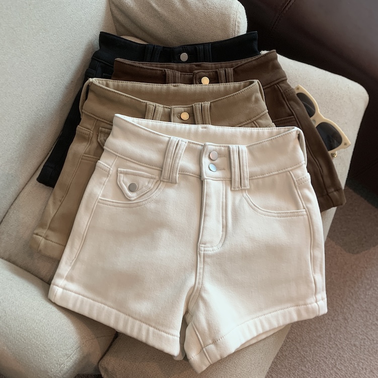 MY15291# 复古针织高腰百搭时尚短裤女裝貨源服裝批發