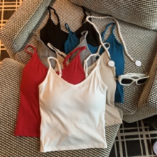 实拍实价 春季时尚辣妹抽绳吊带