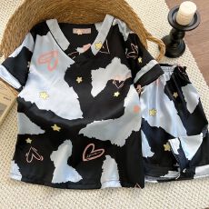 批发冰丝<b class='q'>睡衣</b>女士夏季短袖短裤薄款甜美韩版仿<b class='q'>真丝</b>绸家居服<b class='q'>套装</b>