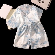 批发质感新款夏季冰丝仿<b class='q'>真丝</b><b class='q'>睡衣</b>女生短袖短裤<b class='q'>套装</b>小翻领爆款丝绸<b class='q'>睡衣</b>