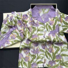 批发质感新款夏季冰丝仿<b class='q'>真丝</b><b class='q'>睡衣</b>女生短袖短裤<b class='q'>套装</b>小翻领爆款丝绸<b class='q'>睡衣</b>