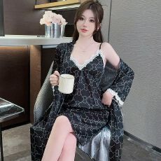 批发高级感冰丝<b class='q'>睡衣</b>女夏季新款短袖薄款凉感<b class='q'>丝绸</b>宿舍家居服套装春夏天