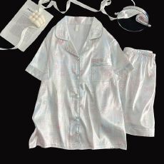 批发少女可爱卡通<b class='q'>睡衣</b>女款夏季2025新款冰丝短袖高级感甜美<b class='q'>丝绸</b>家居服