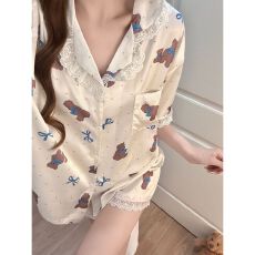 2026新款睡衣女夏季冰丝短袖短裤薄款甜美舒适套装可外穿